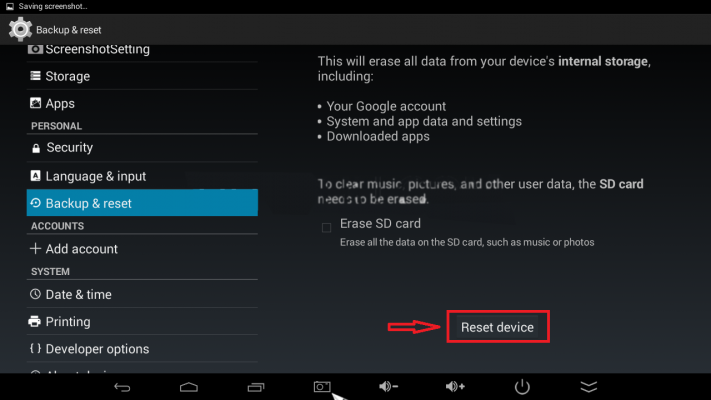 Hướng dẫn reset factory các dòng android box