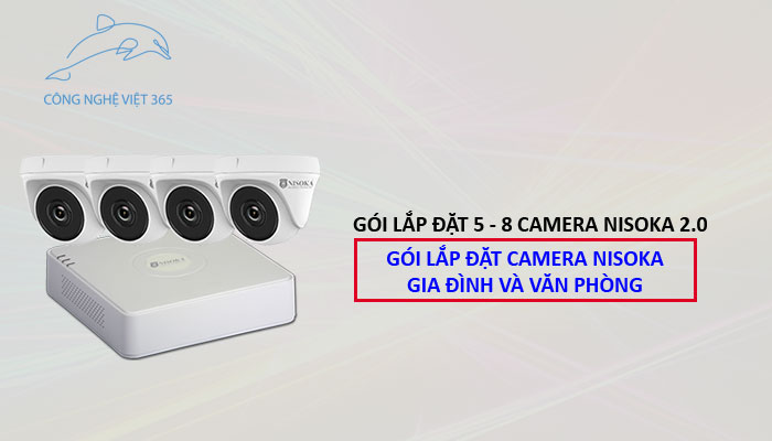 Trọn gói lắp đặt 8 camera Nisoka 2.0 MP - Trọn gói lắp đặt