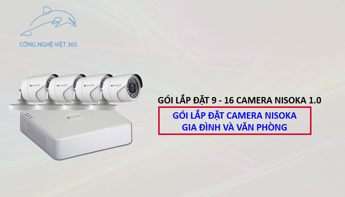 Trọn gói lắp đặt 13 camera Nisoka 1.0 MP -Trọn gói lắp đặt
